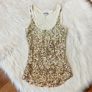 Vintage Y2K white sequin tank top ✨ by Express
